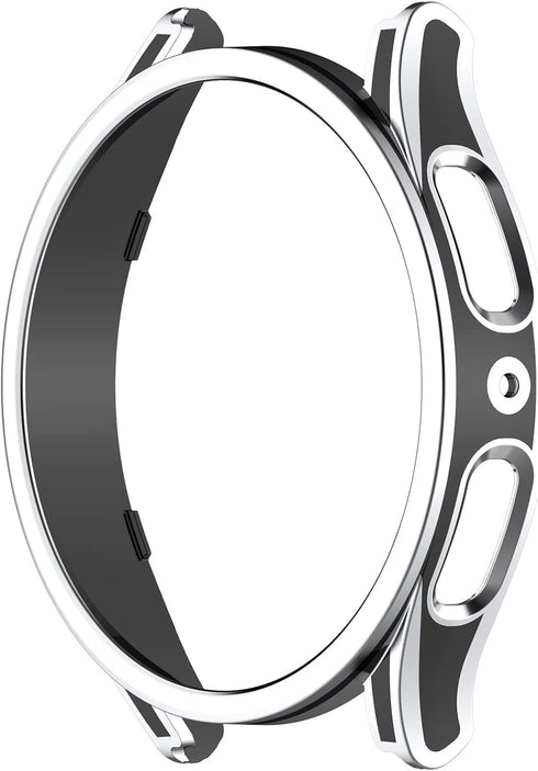 Smartwatch Full Coverage PC Protective Case Cover with Tempered Glass Screen Protector Compatible with Samsung Watch 5 40mm, Soft and Durable(Blac...