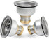 Highcraft 9754 Kitchen Sink (3-1/2 Inch) Stainless Steel Drain Assembly With Strainer Basket and Snaplock Stopper Long Extended Shank (3-3/4 Inch)...