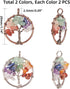 PH PandaHall 4pcs Tree of Life Pendant Charms Chakra Crystals Tree Life Charms Gemstone Chakra Crystal Stone Pendant Good Luck Yoga Charms for Chr...