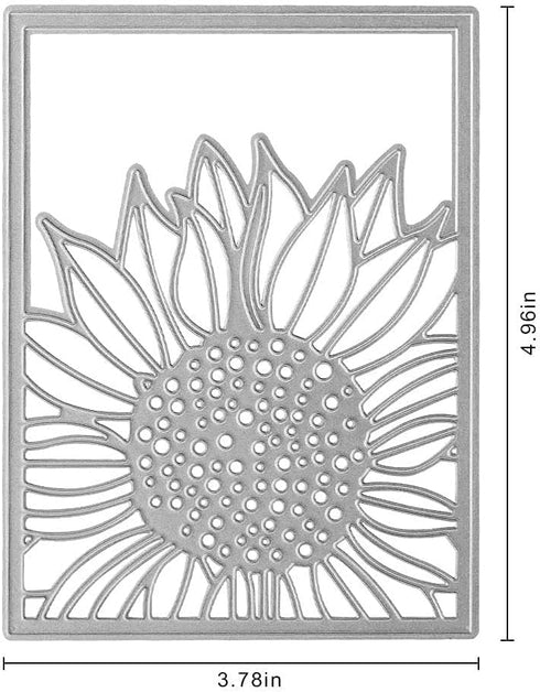 Hying Metal Sunflower Frame Cutting Dies for Card Making, Fall Frame Dies Thanksgiving Flowers Die Cuts for Crafting Stencil Embossing Tool Scrapb...