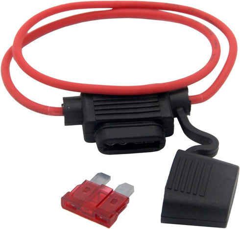 ZOOKOTO Inline Fuse Holder, 16 AWG Gauge Copper Wire Car Auto Blade Fuse Waterproof with 10 AMP Fuses...