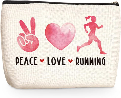 Gifts for Runners Makeup Bag Cosmetic Bag Running Gifts Women Cross Country Runner Gifts for Women Girls Sports Gym Lover Coach Marathon Lovers Fr...