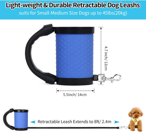 Retractable Dog Leash with Cup, Funny Light Weight Comfortable Walking Leash for Small and Medium Drinking Dog Birthday Party Supplies (Orange)...