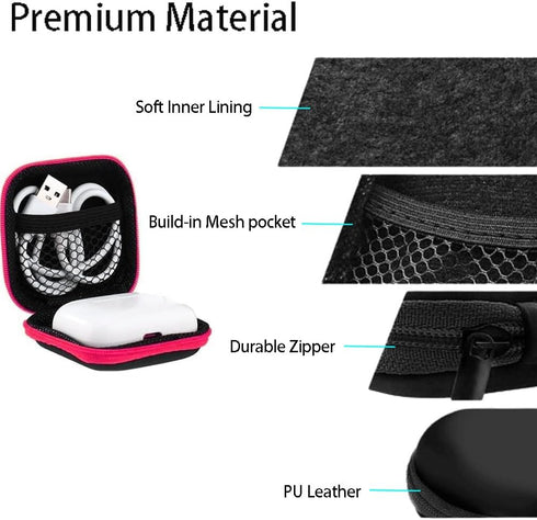 Earbud Carrying Case, Earphone Case Headphone EVA Earbud Holder for Cell Phone Accessories Organizer Mini Earbud Pouch for Wireless Earbuds, Bluet...