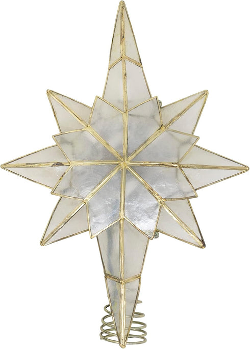 Kurt Adler UL0214/C 10-Light Capiz Star of Bethlehem Clear Treetop...