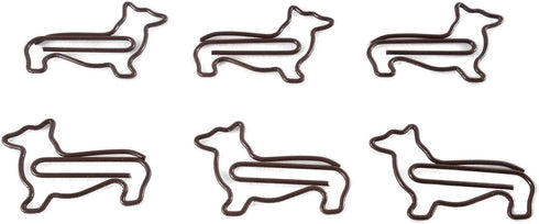 100 Count Dog Corgi Shaped Paper Clips Great for Paper Clip Collectors or Office Gift - Comes in Round Tin with Lid and Gift Box - Brown...