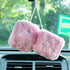 Heart Embroidered Baby Pink Fuzzy Plush Dice - 3-Inch Decorative Car Mirror Hanging Ornaments, Soft Foam, Easy Install, Great Gift Idea (Baby Pink...