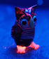 Garden Deco Glow in The Dark Brown Owl Standing Hand Blown Art Glass Figurine Ornament Sculpture...