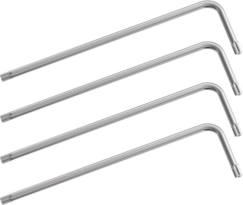 4 Pack T30 Long Tamper Proof Torx Hex Key Bit Wrench, Tamper Resistance Star Screwdriver Security Bit Torque Repair Tool L-Shape Nickel Plated CRV...
