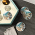 Lahome Marble Pattern Coasters - Round Drinks Absorbent Stone Coaster Set with Ceramic Stone and Cork Base for Kinds of Mugs and Cups (Blue, Set o...