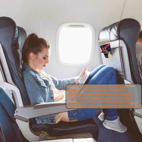Multi-Functional Airplane Must Haves Phone Drink Holder, Flexible Plane Travel Essentials Cell Phone Tablet Strand for Flying Driving Home Desk [U...