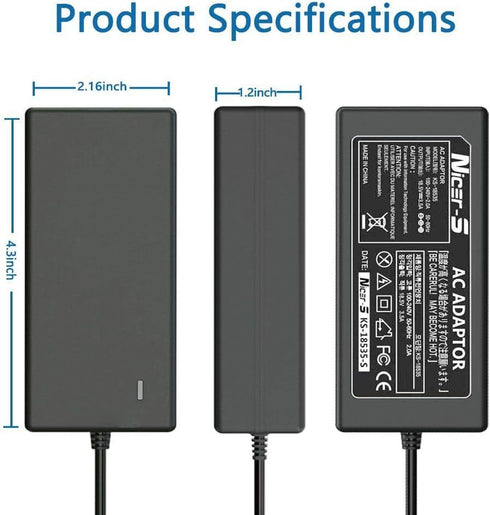 New AC DC Adapter Charger Replacement for 18V Big Blue Studio Wireless Bluetooth Speaker, Fit for Brookstone Big Blue Party Indoor-Outdoor Bluetoo...