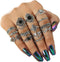 CSIYAN 9-15 Pieces Stackable Knuckle Ring Set,Boho Vintage Crystal Stacking Midi Finger Rings for Women...