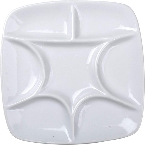 MEEDEN 7-Well Square White Ceramic Artist Paint Palette for Watercolor Gouache Acrylic Oil Painting, 5-4/5-Inch...