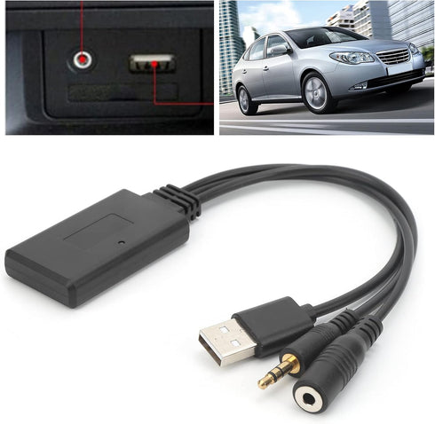 KIMISS Auto Bluetooth Cable AUX Microphone Adapter Fit for Accent/Azera/Elantra/Car AUX Adapter for Professional Use...