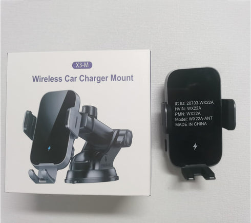 Wireless Car Charger Mount Auto Clamping, 15W Fast Charging Car Phone Holder Charger for Dash Windshield Vent Compatible with iPhone 15 14 13 12 P...