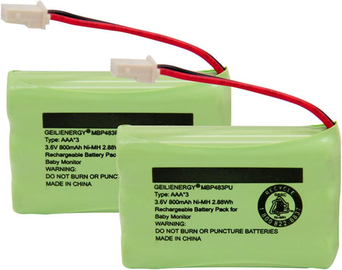 GEILIENERGY BT188645/BT288645 3.6V 900mAh Ni-MH Battery Pack, Also Compatible with VTech BT207695 VM312 VM3251 VM3252 VM3261 Digital Video Baby Mo...