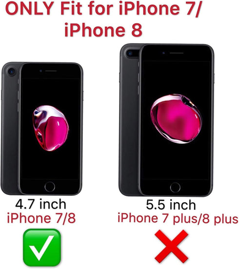 ORETECH Compatible with iPhone 7/8 Case, with 2 Pack HD Screen Protector 360° Full-Body Silicone Soft TPU Hard PC Protective Bumper Phone Case Cov...