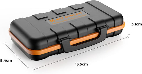 K&F Concept Camera Battery SD Card Holder for 4 SD Cards, 2 Camera Batteries, 6 TF Cards, 2 CF Cards or 2 XQDs, Water-Resistant and Anti-Shock Cas...