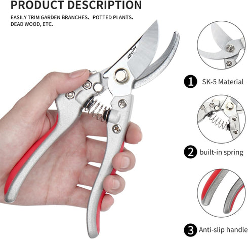 Plants Garden Shears Pruning Shears for Gardening Premium Thickened Stainless Steel Floral Shears Branches and Gardening Hand Tools...