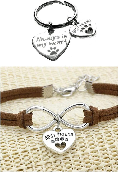 ALIMITOPIA 30pcs Heart Shape Pet Paw Print Best Friend Paw in Heart Lettering Charm Double-sided Pendant for DIY Bracelet Necklace DIY Jewelry Mak...