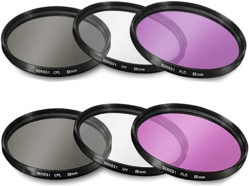 55mm and 58mm Multi-Coated 3 Piece Filter Kit (UV-CPL-FLD) for Nikon D3500, D5600, D3400 DSLR Camera with Nikon 18-55mm f/3.5-5.6G VR AF-P DX and ...
