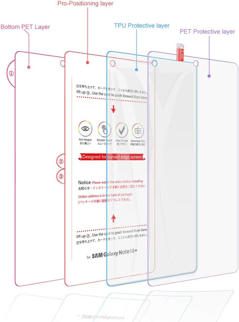 (3 Pack) TPU Screen Protector Compatible for Samsung Galaxy Note 10 Plus 10+ 5G (2019) High Definition Edge to Edge (Full Coverage) Anti-Scratch B...
