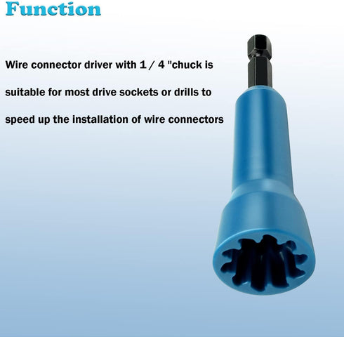 Wire Twisting Spinner,Spin-Twist Wire Connector Socket,Wire twist tool with 1/4" Chuck(Blue)...