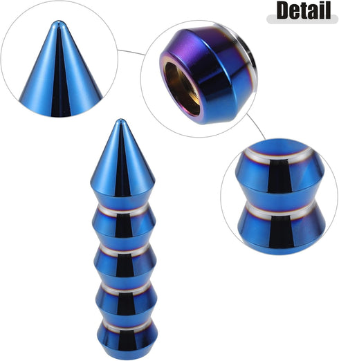 ACROPIX Universal Shift Knob Automatic Stick Gear Shifter Knob for Cars with 3 Adapters 8mm 10mm 12mm Burnt Blue - Pack of 4...