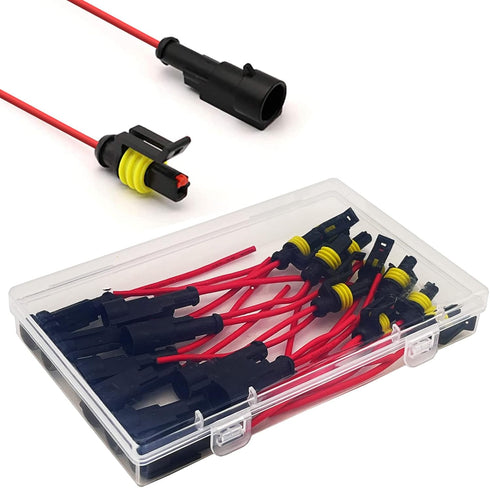 18 AWG 1 Pin Connector Waterproof Wire Connectors 1 Pin Automotive Electrical Connectors Quick Disconnect Wire Connectors with 18 Gauge Wire (10 K...