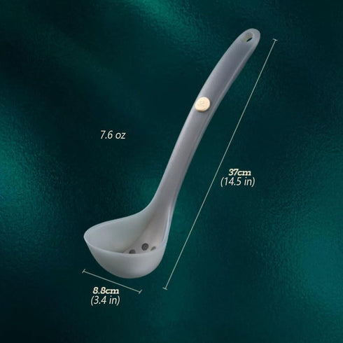 SiXi SS kitchen Silicone Soup Ladle,Heat Resistant,Non-stick Seamless Rubber Deep Serving Spoon for Soups, Stews, Dressings, and More -Clear 1pcs...