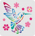 FINGERINSPIRE Hummingbird Stencil Decoration Template 11.8x11.8 inch Plastic Bird Flower Drawing Painting Stencil Square Reusable Stencils for Cre...