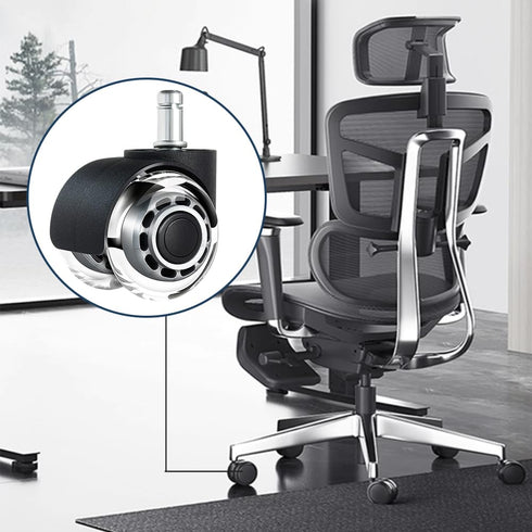 5 pcs Office Chair Caster Wheels Replacement, 360 Degree Rotation Mute Desk Chair Wheels Heavy Duty for All Floors Including Hardwood, Universal S...