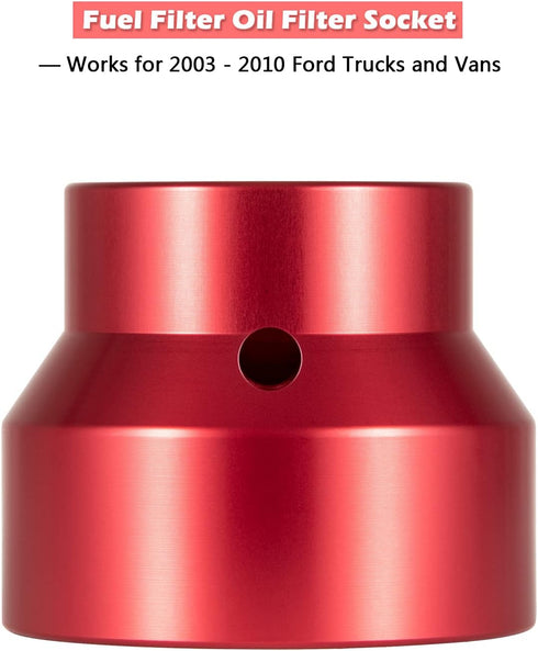 Yoursme Fuel Filter Oil Filter Socket 24mm / 36mm Fuel Filter Cap Remover and Installer for 2003-2010 6.0L / 6.4L Ford Powerstroke Diesel Red...