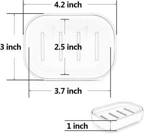 Plastic Soap Dish, Container, Keeps Soap Dry,Easy Cleaning,Drain, Khaki...