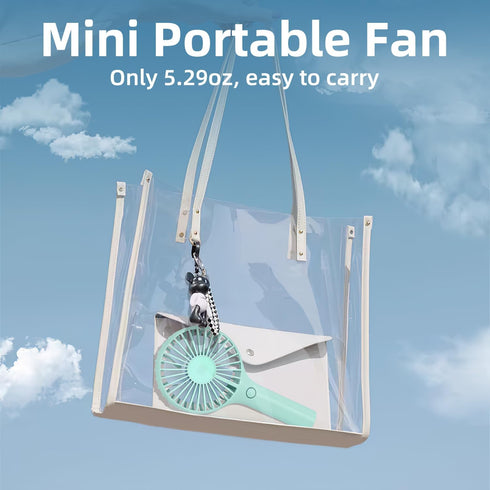 Ambandier Portable Handheld Fan, 3 Speeds Mini Portable Fan, Powerful Wind Hand Fan with Large Battery, Battery Operated Small Personal Fan for In...