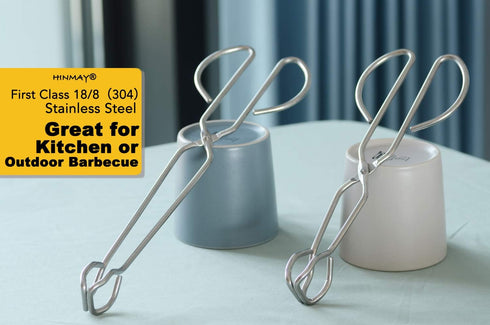 Stainless Steel Kitchen Scissor Tongs Set, 2-Piece (10/13 Inch) for Cooking, Grilling, Serving, and Barbecue...