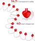 Luditek 14.7ft 40LED Mothers Day Decorations String Lights, Battery Operated Heart Shape Hanging Garland Valentines Day Decor for Indoor Outdoor H...