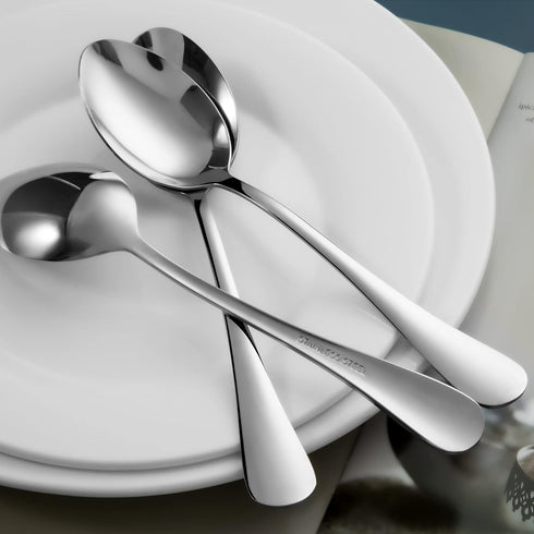 Stainless Steel Dinner Spoons Set,12 Piece 7.3" Spoons Silverware,Table Soup Spoons Set,Mirror Finish & Dishwasher Safe...