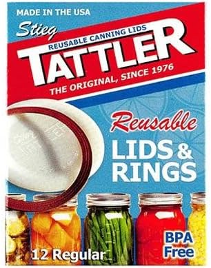 Tattler Regular Mouth Canning Lids with Rubber Rings 12 pk...
