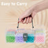 Small Bead Organizers with Handle, 24 Pcs Plastic Storage Cases, Mini Clear Craft Containers with Hinged Lid and Label Small Parts Storage Boxes f...