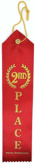 2nd Place (Red) Award Ribbon with Card & String (24 Pack)...