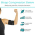 Vive Bicep Brace Compression Sleeve for Tendonitis - Upper Arm Tricep & Bicep Support Brace for Pain Relief - Comfortable, Lightweight, & Adjustab...
