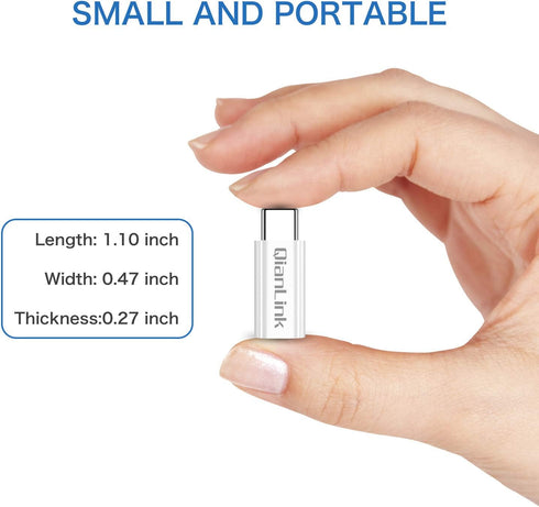 Mini USB to USB C Adapter, (2-Pack) Mini USB Female to USB C Male Convert Charging & Data Sync Compatible with Samsung Galaxy S10 S9 S8 Plus Note ...