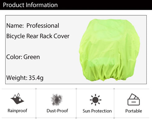 20L Bicycle Rear Rack Rain Cover Bike Trunk Rain Cover Green...