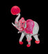 Garden Deco Glow in The Dark Pink Elephant Play Football Hand Blown Art Glass Figurine Ornament Sculpture...