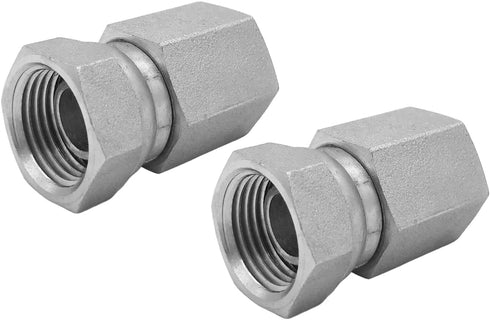 (2-PACK) 1405-08-08 Hydraulic Hose Adapter Fitting 1/2"-14NPTF Female × 1/2"-14NPSM Female Pipe Straight Carbon Steel...