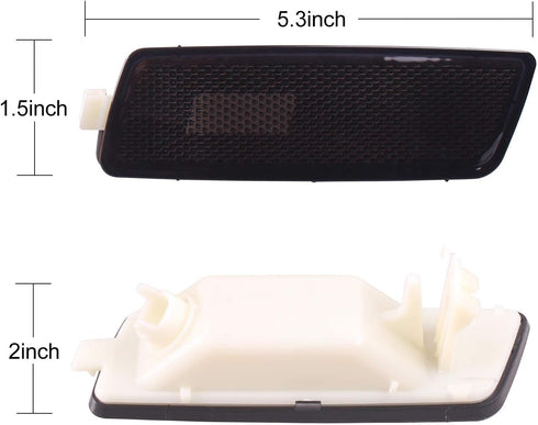 Front Bumper Side Marker Lights Turn Signal Lamps Lens For VW Golf 5 G-T-I Je-tta MK-5 2005-2009 1K5945071A 1K5945072A (Black)...