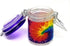 Airtight Glass Herb Mini Storage Jar with Clamping Lid in Choice of Design (Tie Dye, Small)...