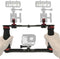 Aluminium Alloy Underwater Video Light Stabilizer Tray Dive Light Stand Tray with Two Aluminum Alloy 1'' Ball Handle for Action Camera and Any Oth...